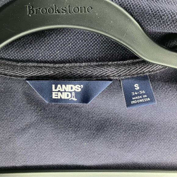 NWOT LANDS' END Men's Bedford Rib Quarter Zip Sweater Navy Small - Picture 3 of 5